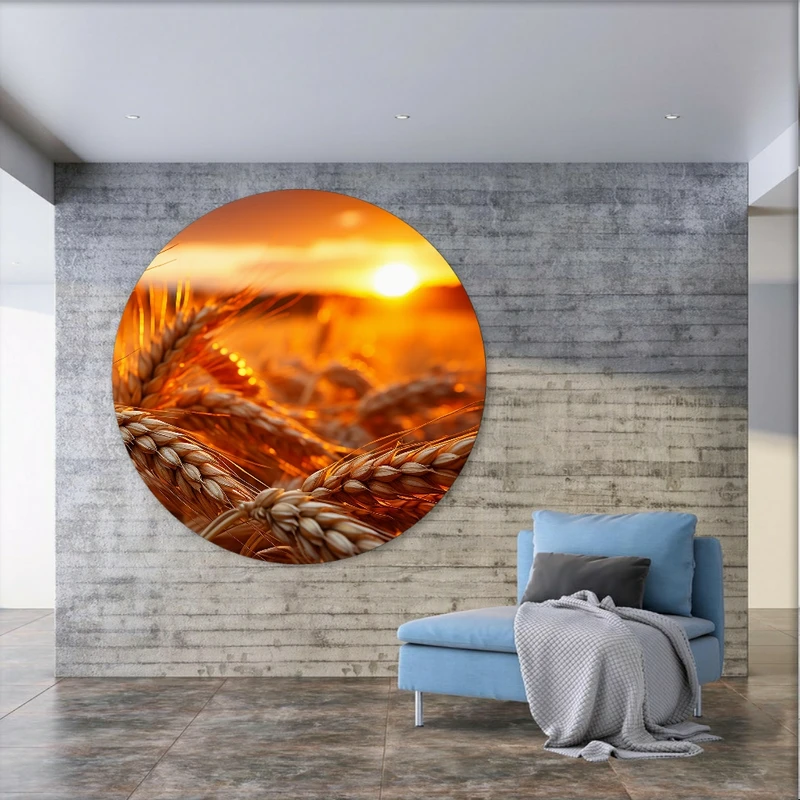 پوستر پارچه ای طرح غروب دشت گندم کد BK1522