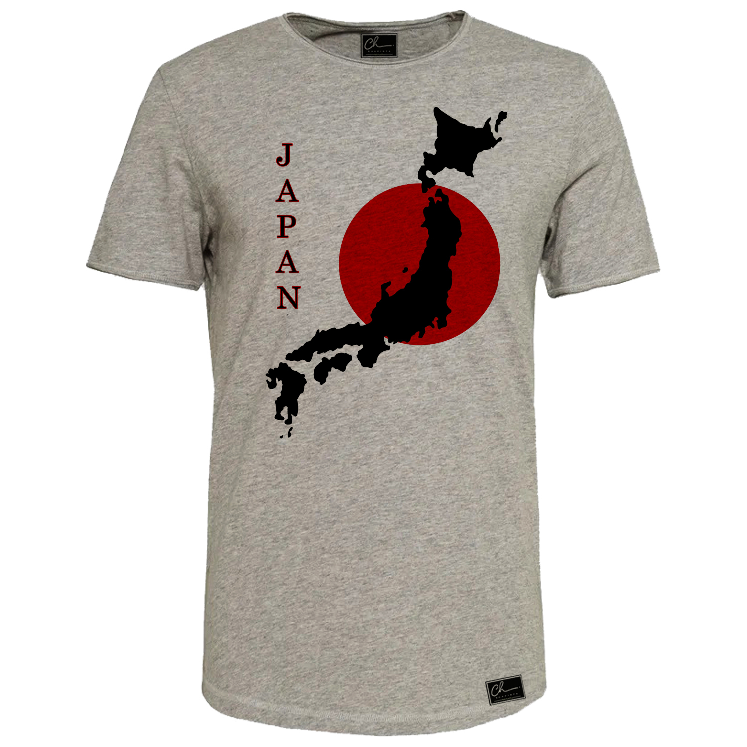 تی شرت آستین کوتاه مردانه مدل japan کد 0j0 148 رنگ طوسی