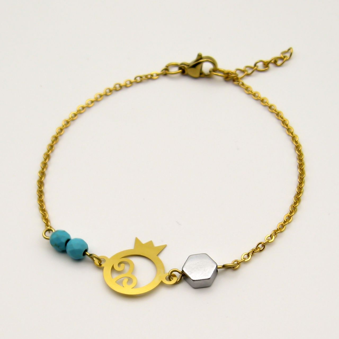 دستبند طلا 18 عیار زنانه مانچو طرح انار کد bfg182 -  - 2