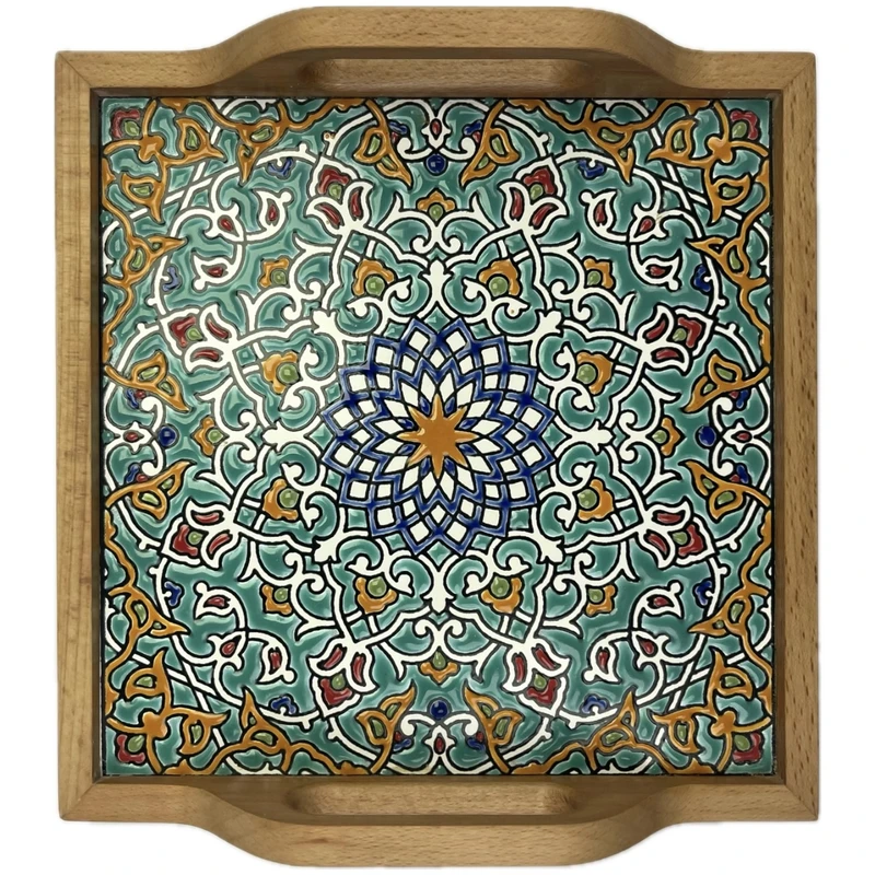 سینی کاشی کاری مدل هندسی کد 002