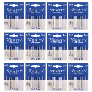 باتری نیم قلمی وریتی مدل سوپر آلکالاین بسته 24 عددی  