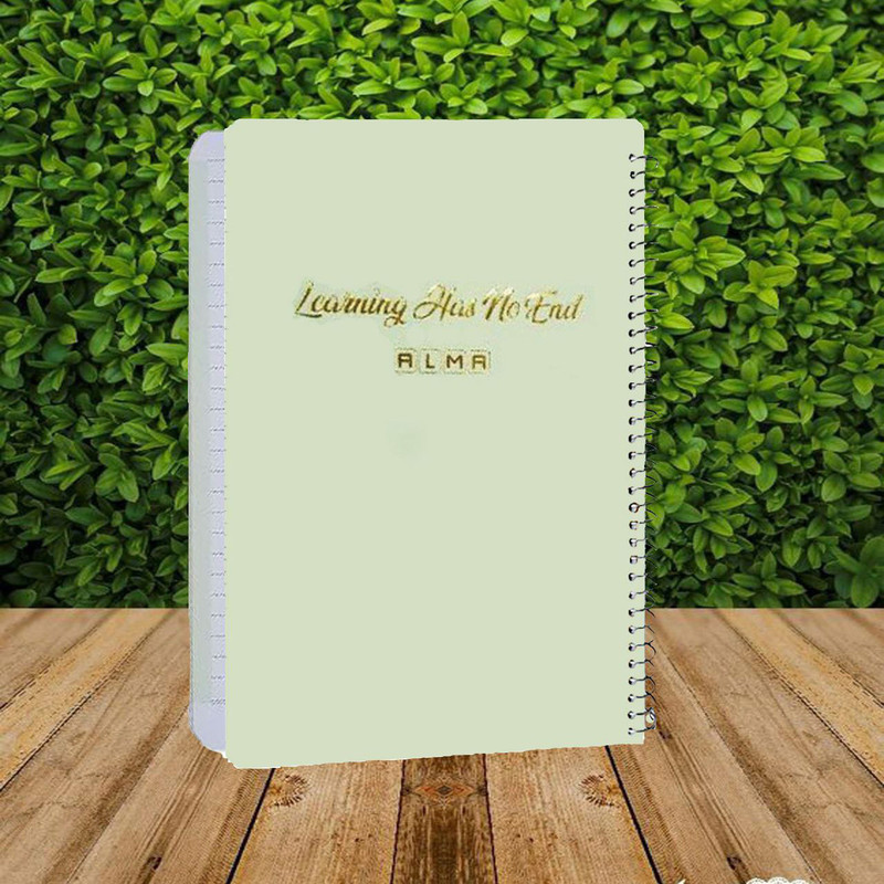 دفتر مشق 100 برگ آلما مدل پاستلی جلد سخت کد 7119