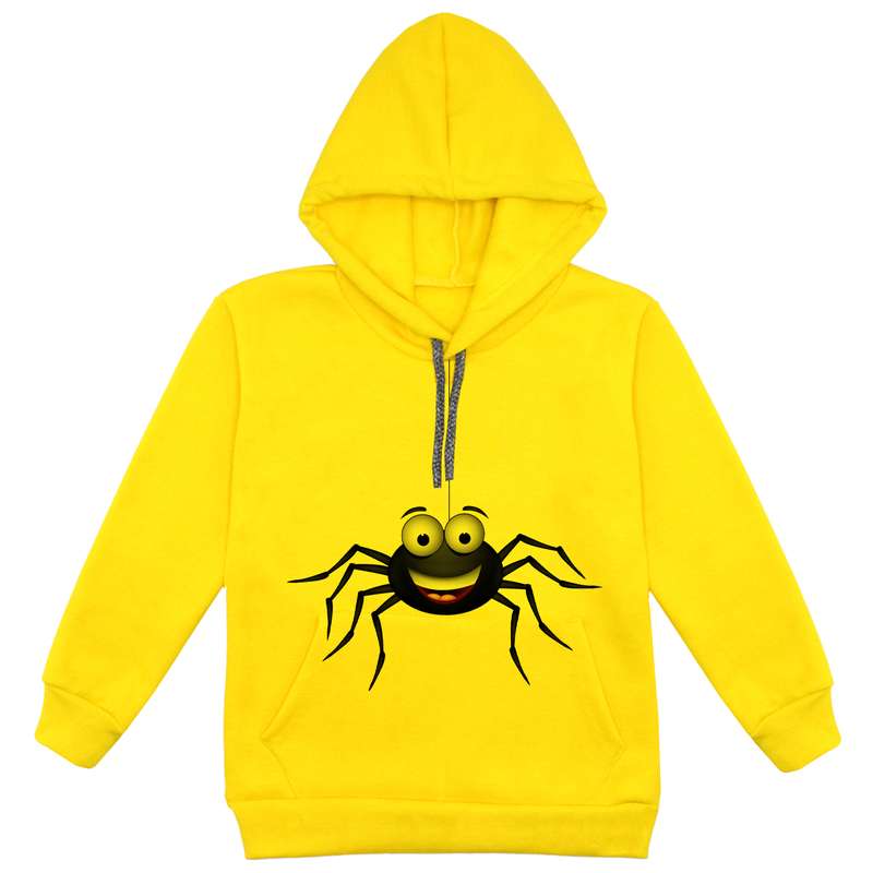 هودی پسرانه مدل عنکبوت F25 رنگ زرد