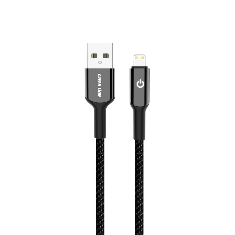 کابل تبدیل USB-A به لایتنینگ گرین لاین مدل Braided timer طول ۱ متر