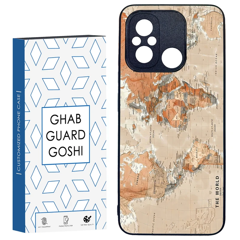 کاور قاب گارد گوشی طرح نقشه کد TPU-081 مناسب برای گوشی موبایل شیائومی REDMI 12C / POCO C55