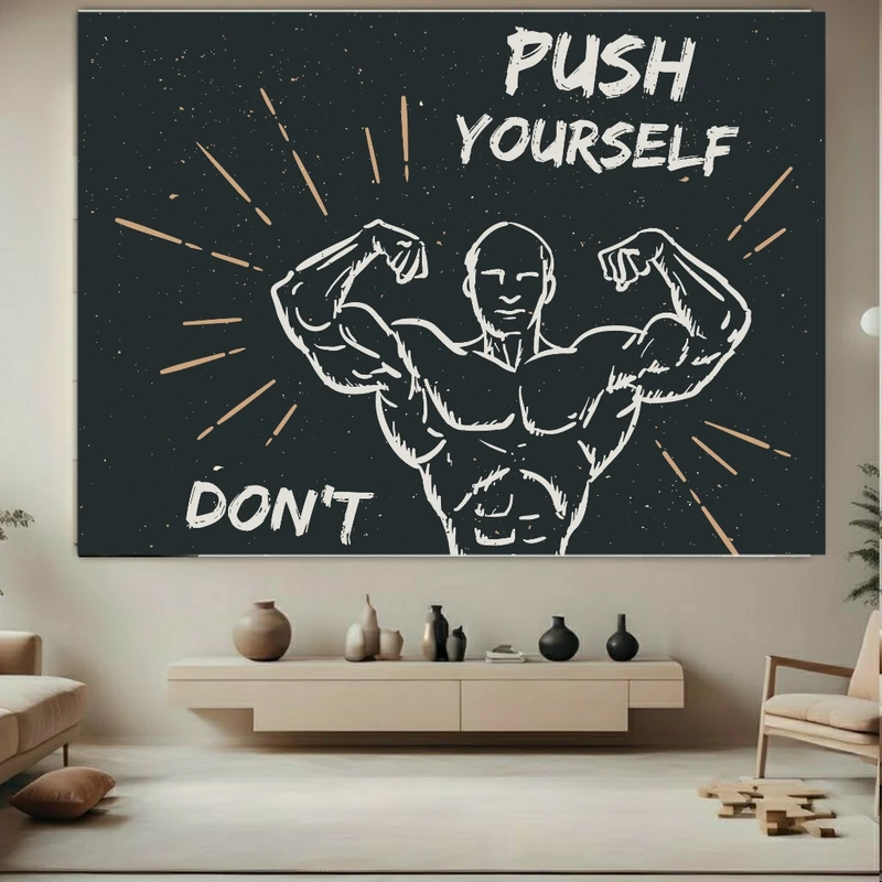 تابلو بوم طرح مخمل انگیزشی مدل بدنسازی کد BK23009