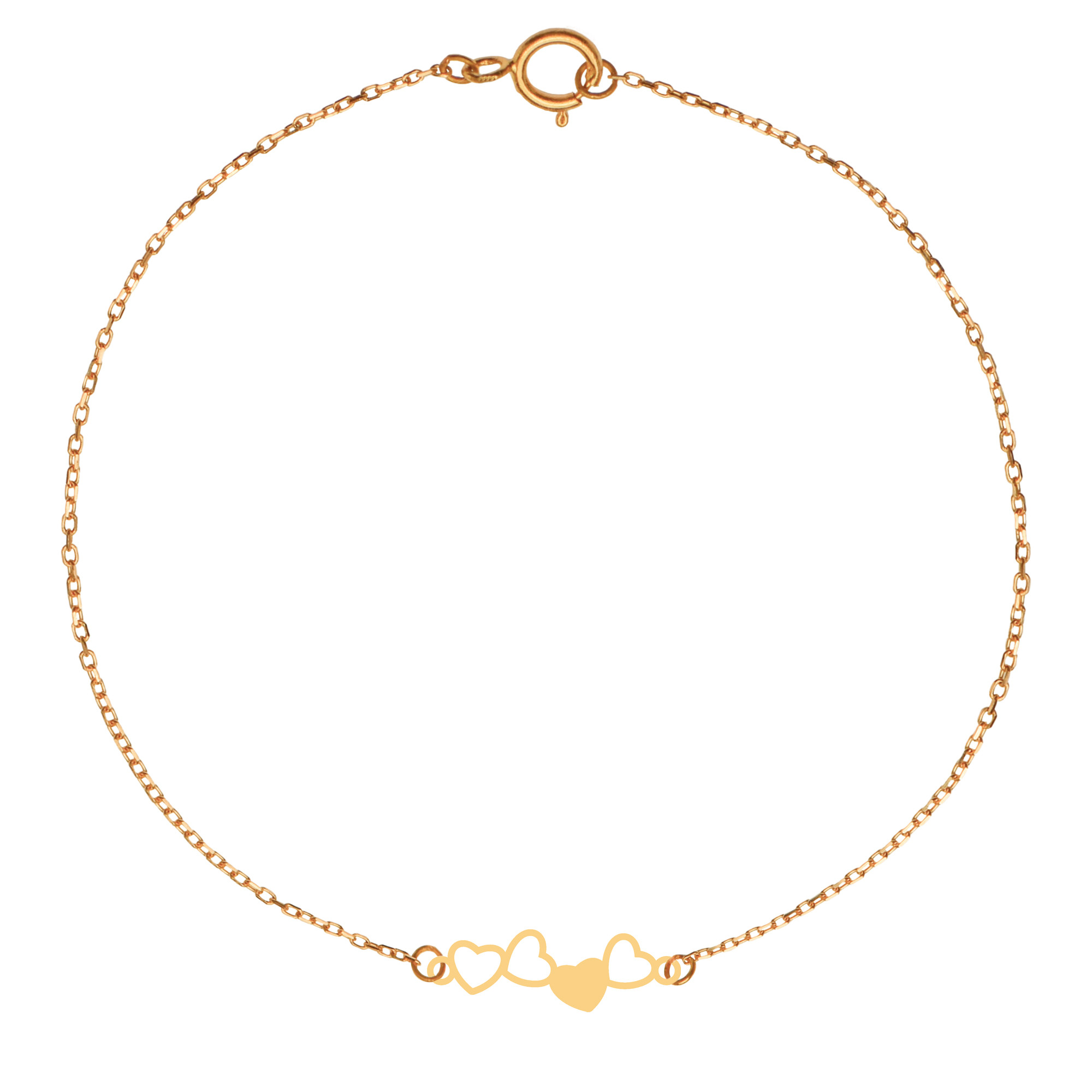 پابند طلا 18 عیار زنانه کرابو طرح قلب پر و خالی مدل Kr2064 پابند طلا 18 عیار زنانه کرابو طرح قلب پر و خالی مدل Kr2064