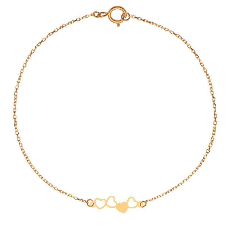 پابند طلا 18 عیار زنانه کرابو طرح قلب پر و خالی مدل Kr2064 پابند طلا 18 عیار زنانه کرابو طرح قلب پر و خالی مدل Kr2064