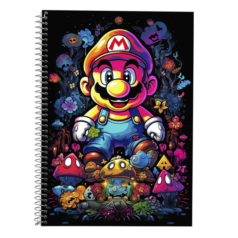 دفتر زبان 50 برگ مدوپد مدل سه خط طرح سوپرماریو super mario کد DF2954
