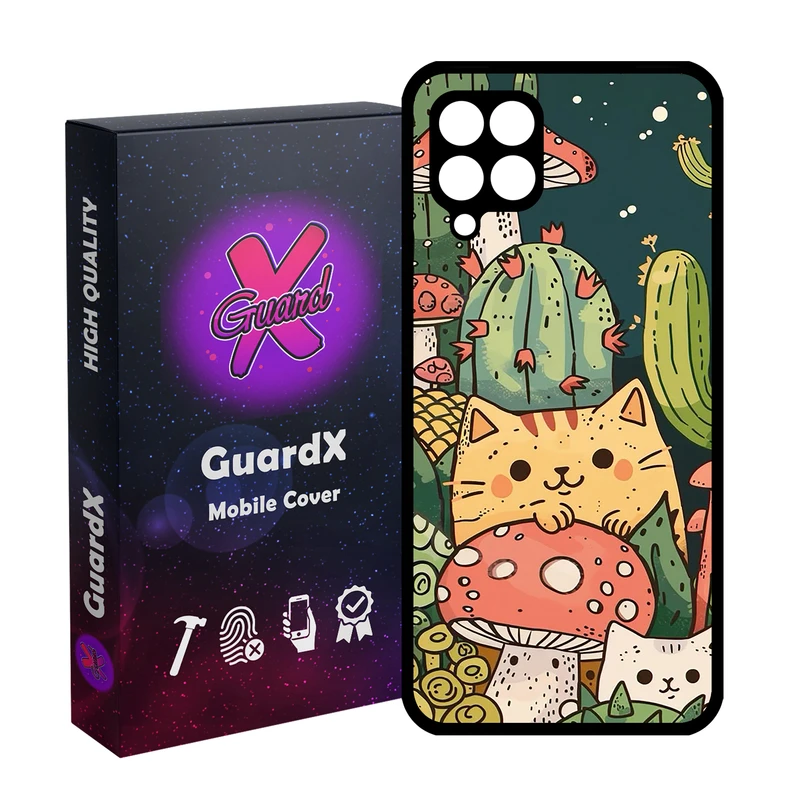 کاور گارد ایکس طرح گربه مدل  Glass10782 مناسب برای گوشی موبایل سامسونگ Galaxy A12/M12/F12