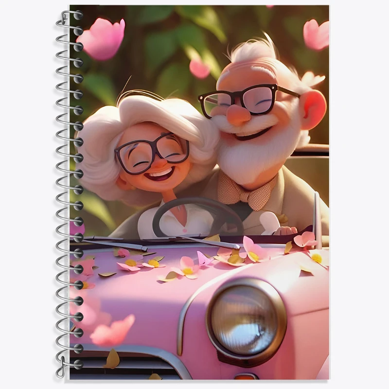 دفتر زبان 50 برگ خندالو مدل دو خط طرح عاشقانه کد F5798