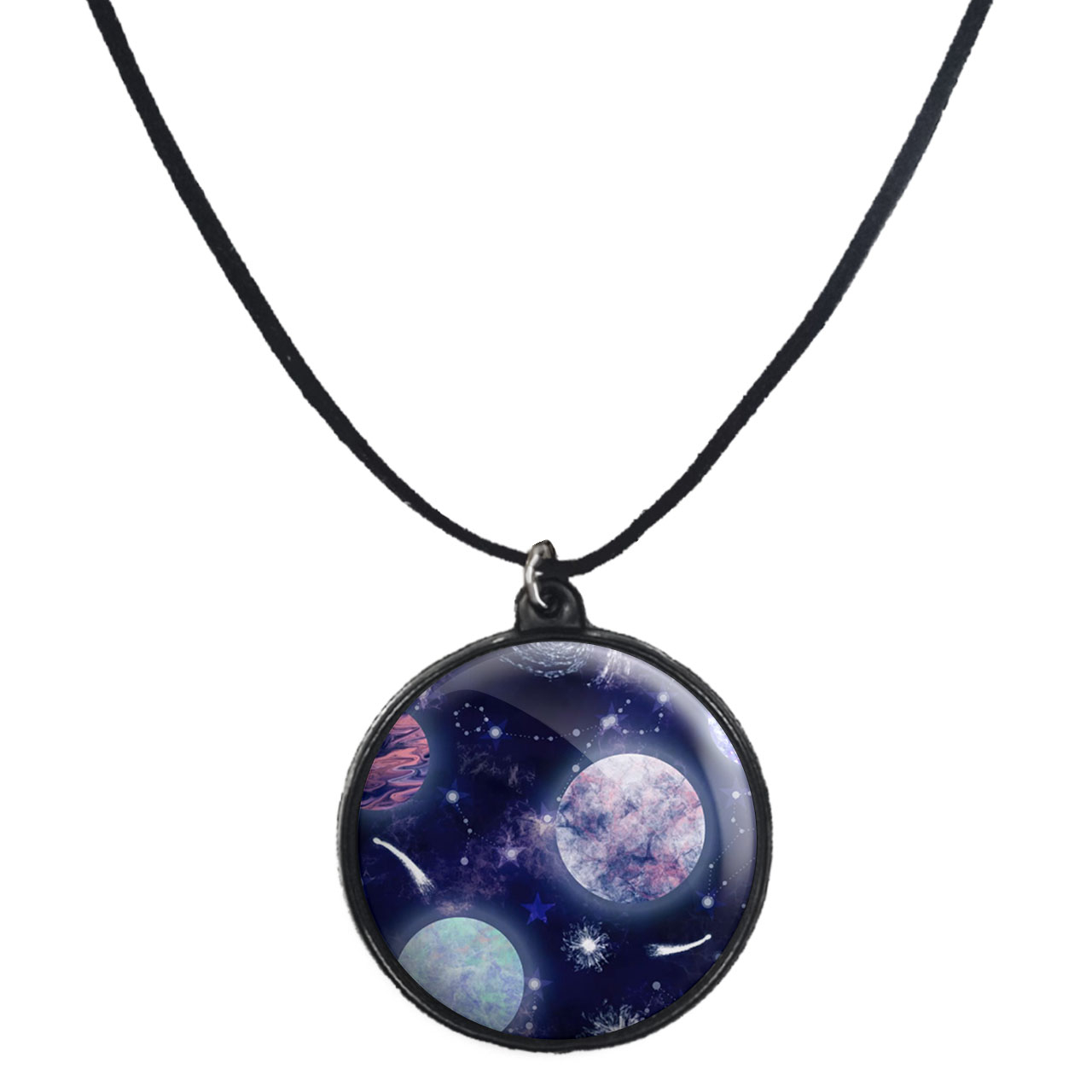 گردنبند پرمانه طرح سیاره ها کد pmb.25111 مدل دو طرفه