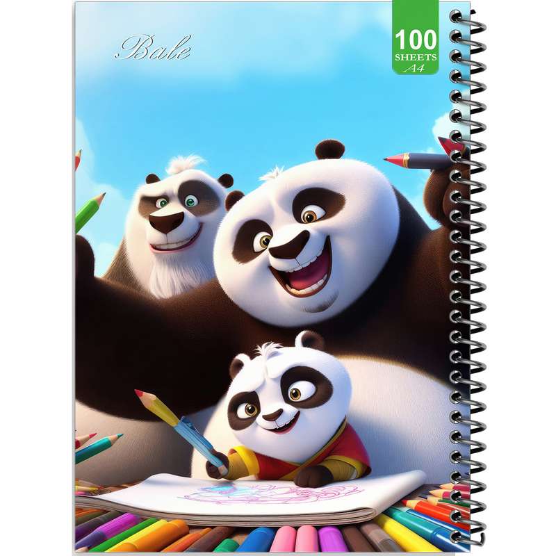 دفتر نقاشی 100 برگ بله طرح فانتزی پسرانه پانداهای نقاش کد A4-N32 دفتر نقاشی 100 برگ بله طرح فانتزی پسرانه پانداهای نقاش کد A4-N32