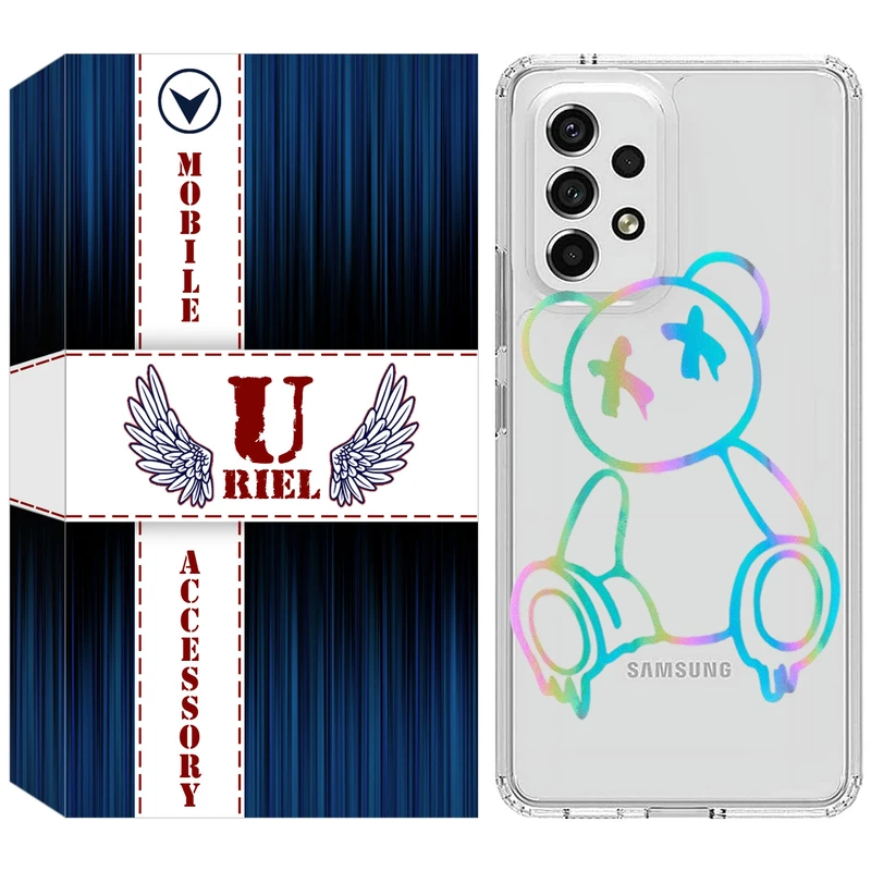 کاور یوریل مدل Clear کد 44 طرح خرس رنگی مناسب برای گوشی موبایل سامسونگ Galaxy A32 5G / M32 5G
