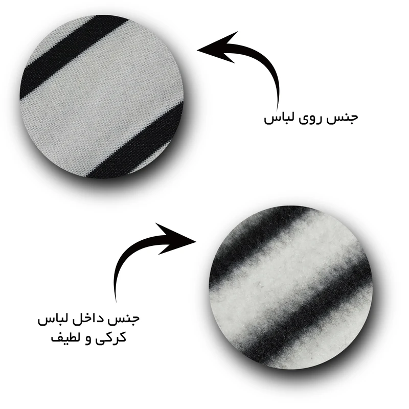 عکس شماره 5 : سویشرت زنانه مدل دورس راه راه