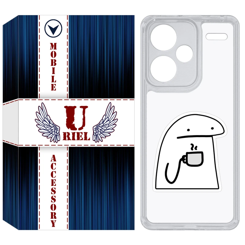 کاور یوریل قاب مدل Clear کد 79 طرح پوکرفیس مناسب برای گوشی موبایل شیائومی Redmi Note 13 Pro Plus