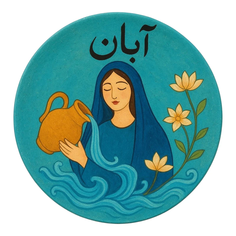 بشقاب دیوارکوب سفالی طرح آبان کد D250