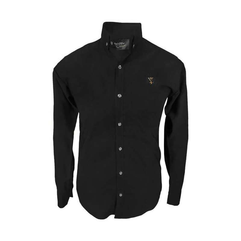 پیراهن آستین بلند مردانه مدل ساتن رامی کد 41-124086 رنگ مشکی