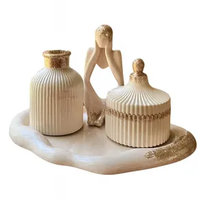 ست 4 تکه گلدان سنگی مدل مراکشی کد 81