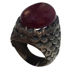 انگشتر نقره مردانه مدل یاقوت جید هندوستان YJH1915220