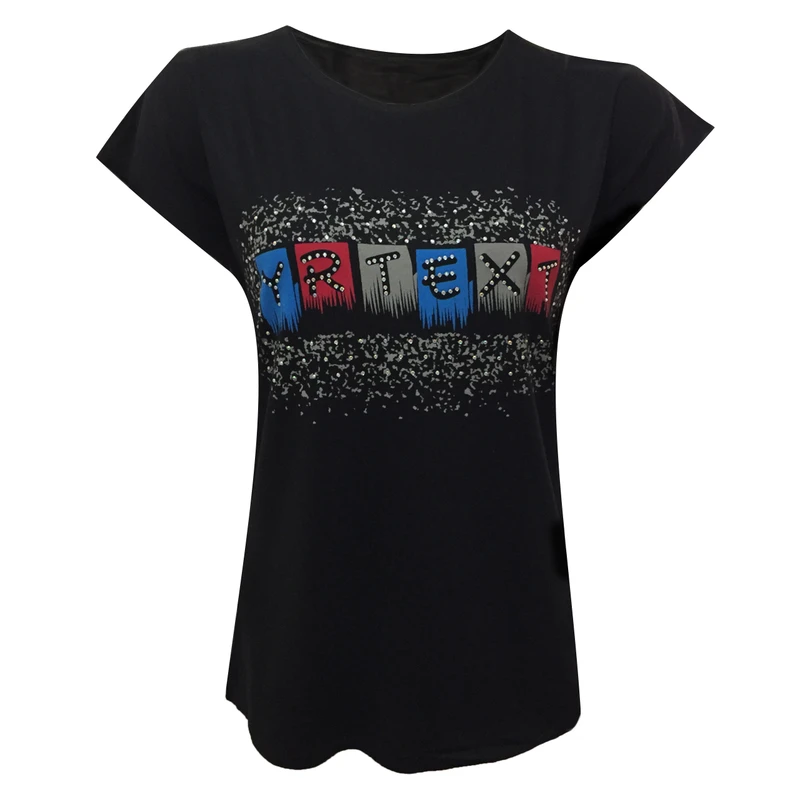 تی شرت آستین کوتاه زنانه مدل نگینی کد tm-2827