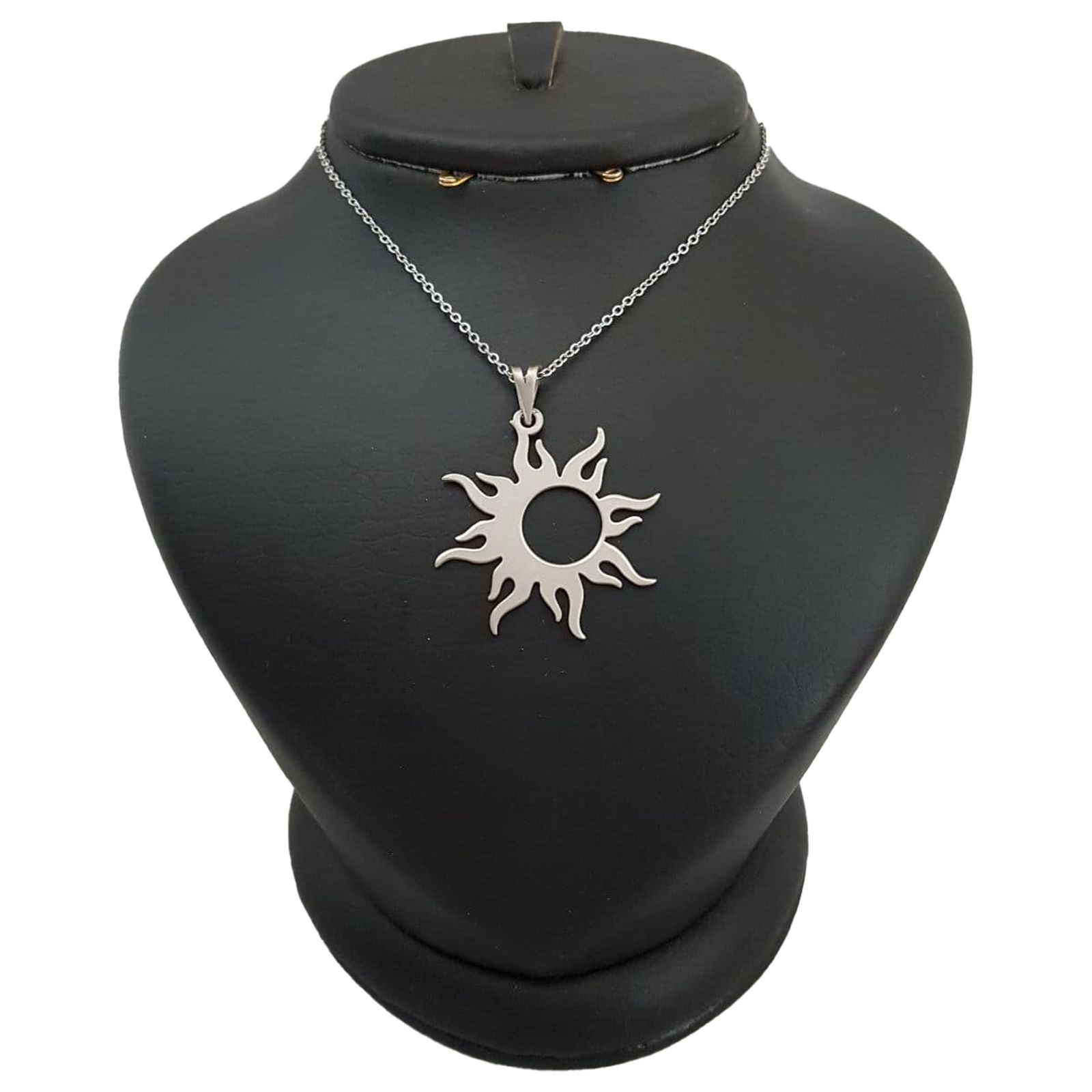 گردنبند نقره زنانه ترمه ۱ طرح خورشید کد mas 00382 -  - 1