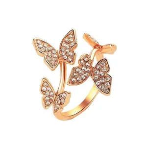 انگشتر طلا 18 عیار زنانه قیراط طرح پروانه کد GH3611