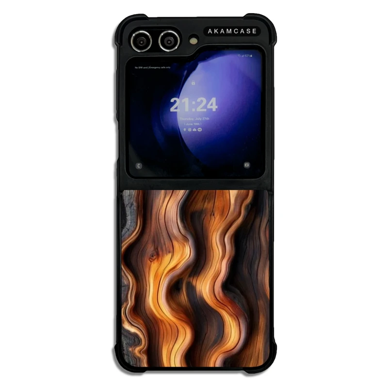 کاور آکام مدل AMC-WSGZFLIP5-WOOD-16 مناسب برای گوشی موبایل سامسونگ Galaxy Z Flip 5