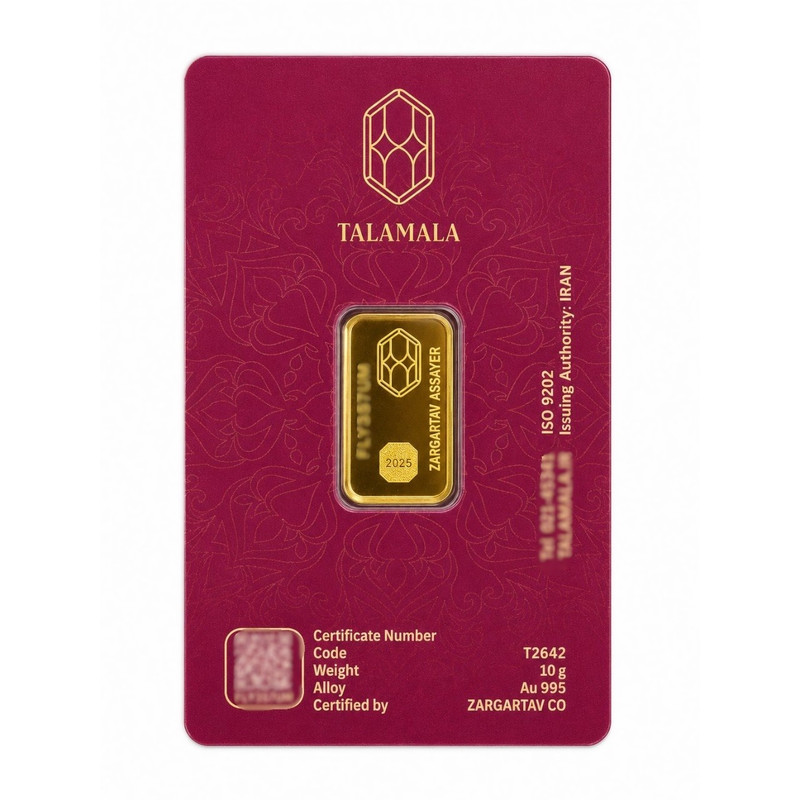 شمش طلا 995 عیار طلا ملا مدل TM10 - 2