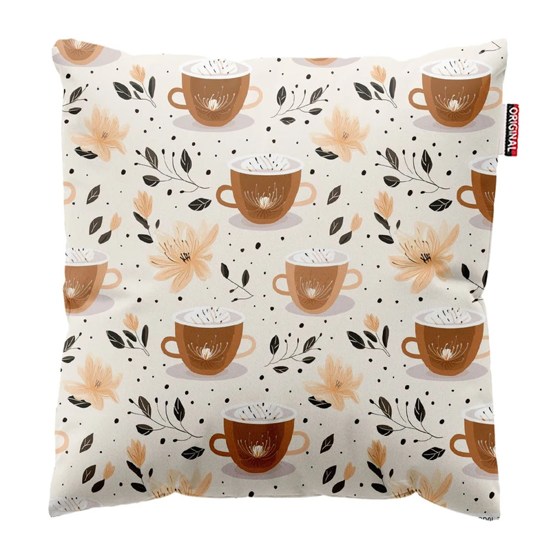   کوسن پاد آفرین طرح قهوه کافی کافه coffee کد 4048 سایز 30*30 سانتی متر