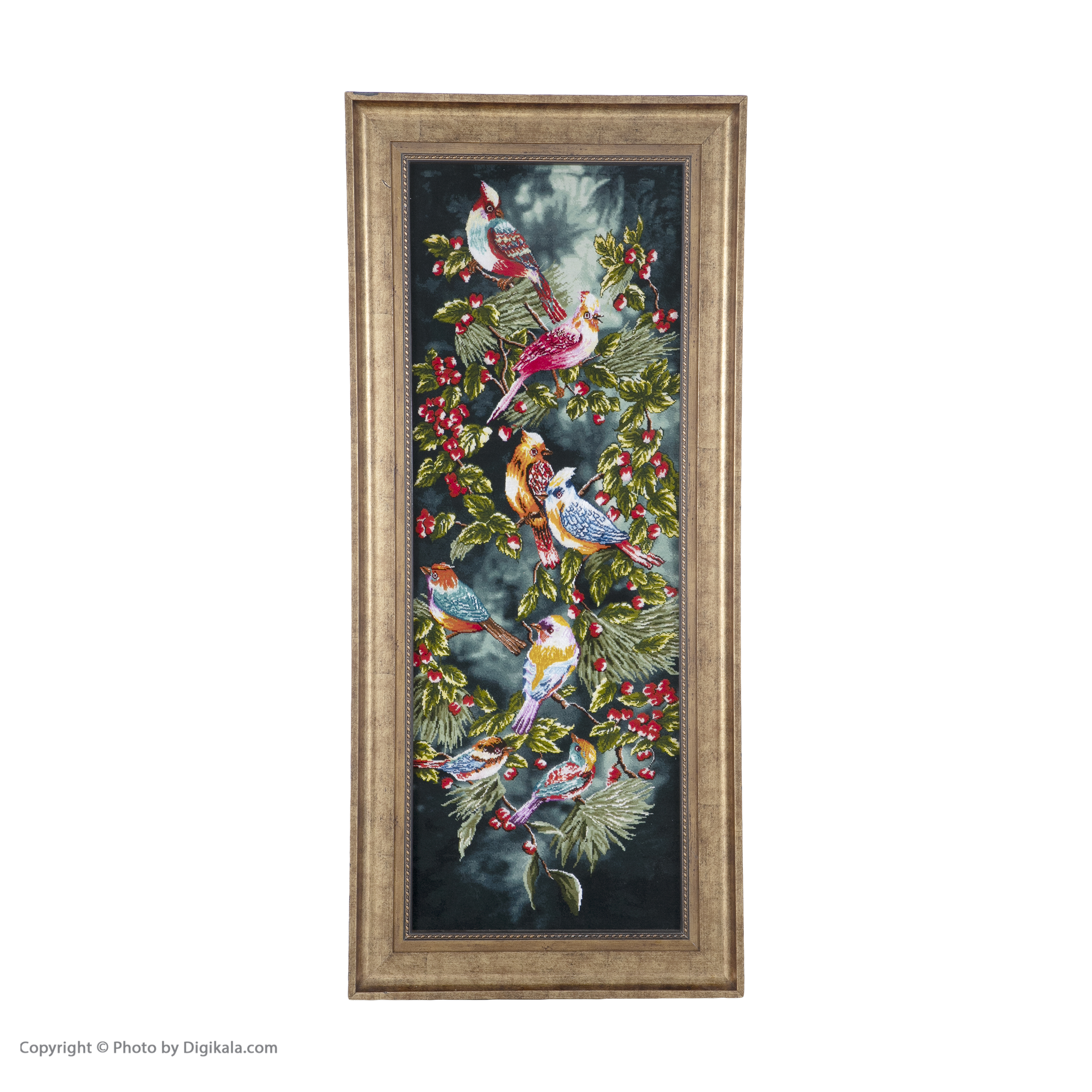 Handmade Persian bird carpet tableau, A10 Model