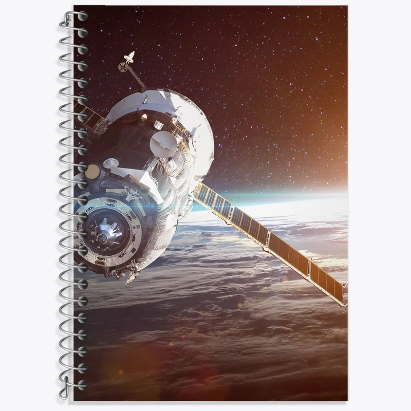 دفتر زبان 50 برگ خندالو مدل سه خط طرح ماهواره فضایی کد F1827