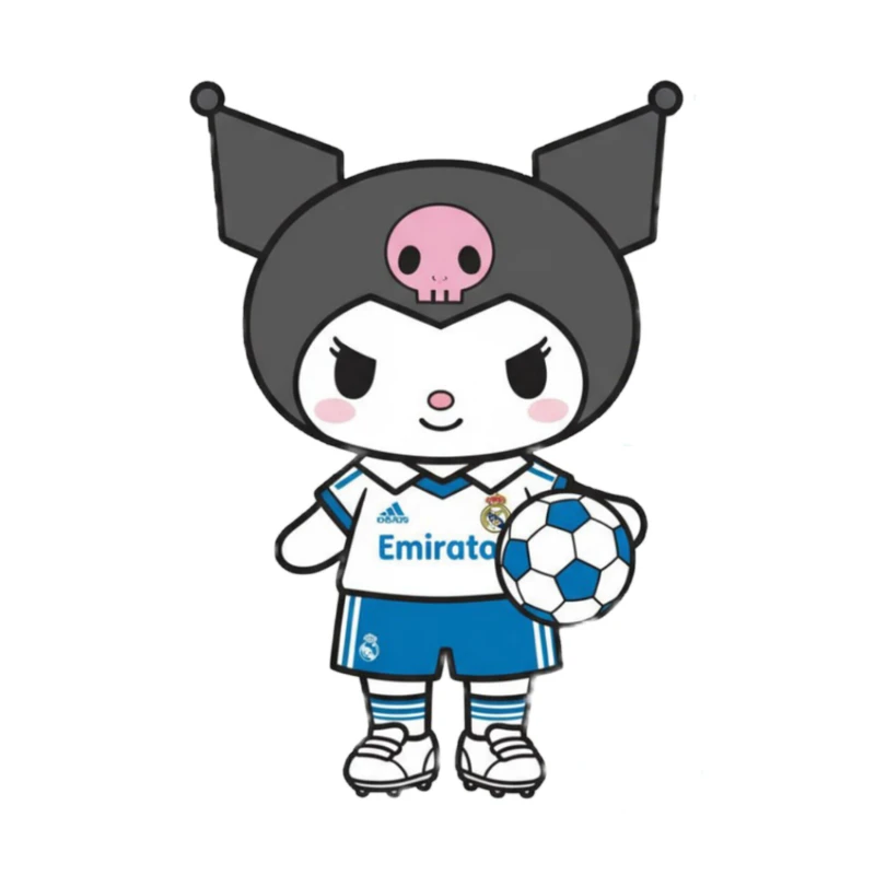 استیکر پارچه و لباس پاد آفرین مدل کارتونی کورومی Kuromi فوتبالی کد 947