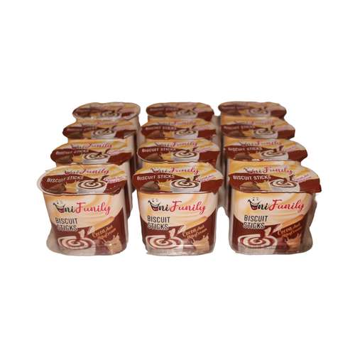بیسکو کراکر با شکلات دو رنگ یونی فانیلی - 750 گرم بسته 12 عددی