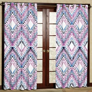 پرده مدل لوزی هازان پانچی کد 2605 سایز 140x200 سانتی متر