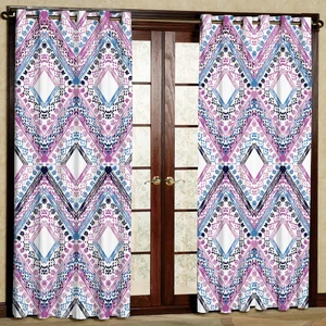 پرده مدل لوزی هازان پانچی کد 2605 سایز 140x200 سانتی متر
