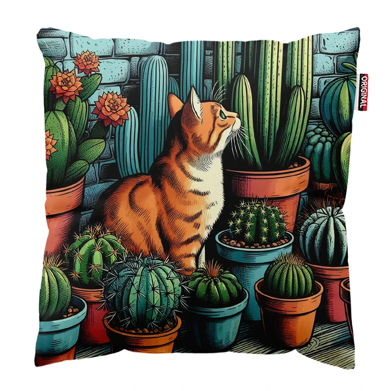 کوسن پاد آفرین مدل گربه کیوت بامزه فانتزی کد PK301861 سایز 30*30 سانتی متر