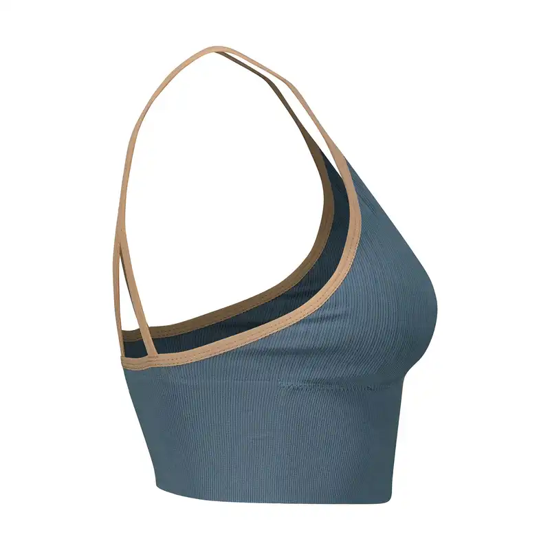 نیم تنه ورزشی زنانه ماییلدا مدل بدون فنر پددار جلو زیپ کد 4563 رنگ آبی