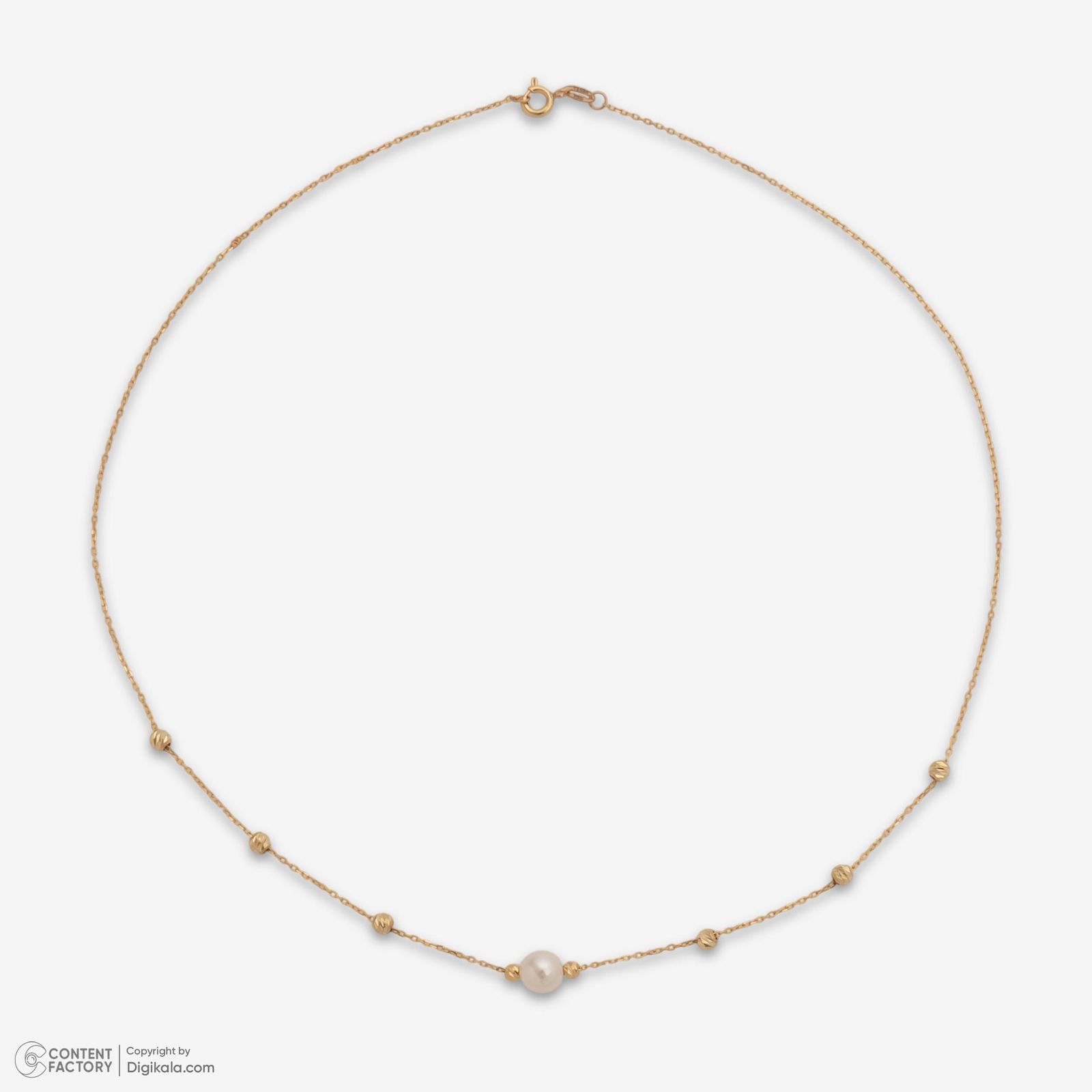 گردنبند طلا 18 عیار زنانه با زنجیر البرنادو حافا گلد مدل مروارید کد n006 -  - 8