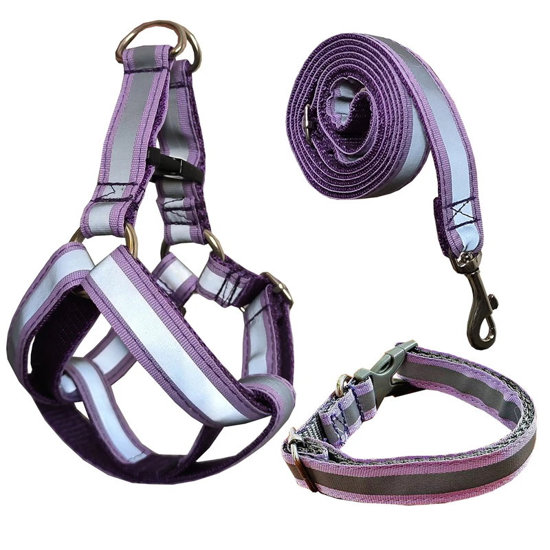  قلاده کتفی و قلاده گردنی  و بند قلاده سگ و گربه  مدل شبرنگ کد 02 سایز S