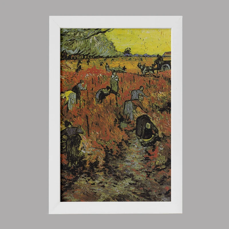 تابلو خندالو مدل تاکستان سرخ ونسان ونگوگ (Van Gogh) کد 36804