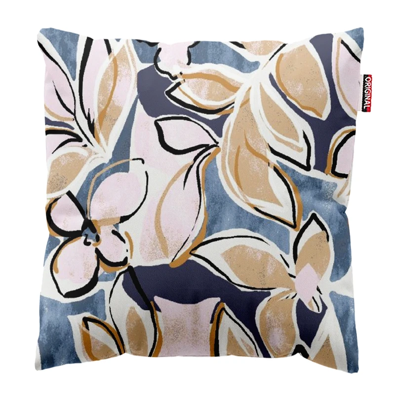 کوسن پاد آفرین مدل مینیمال طرح گل و برگ کد PK303505 سایز 30*30 سانتی متر