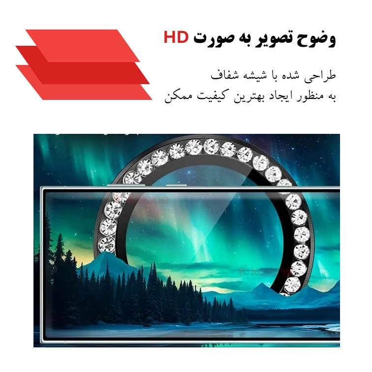 محافظ لنز دوربین تیسیکالا مدل نگین دار مناسب برای گوشی موبایل شیائومی Redmi 13 4G