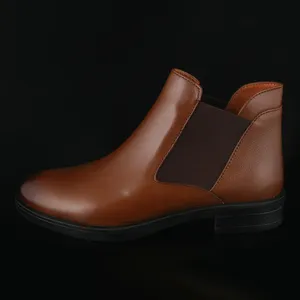 نیم بوت زنانه چرم یلسان مدل  ژینا GHV-ZIN-616-MRC