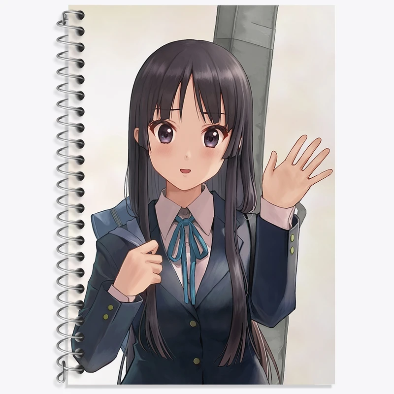 دفتر زبان 50 برگ خندالو مدل دو خط طرح میو انیمه كي اون کد 34140