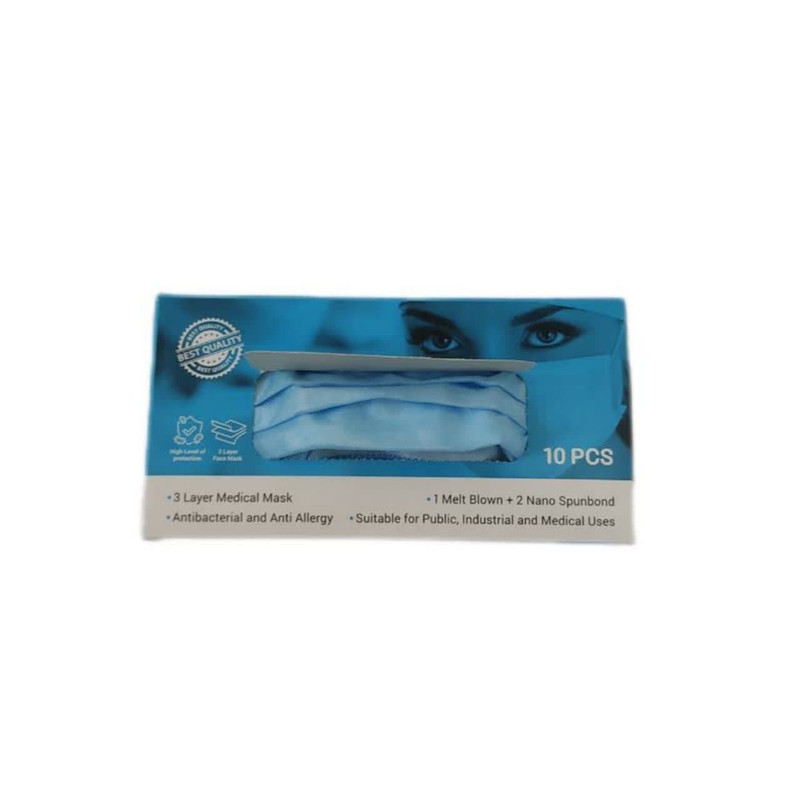 ماسک تنفسی مدل سه لایه پزشکی بسته 50 عددی