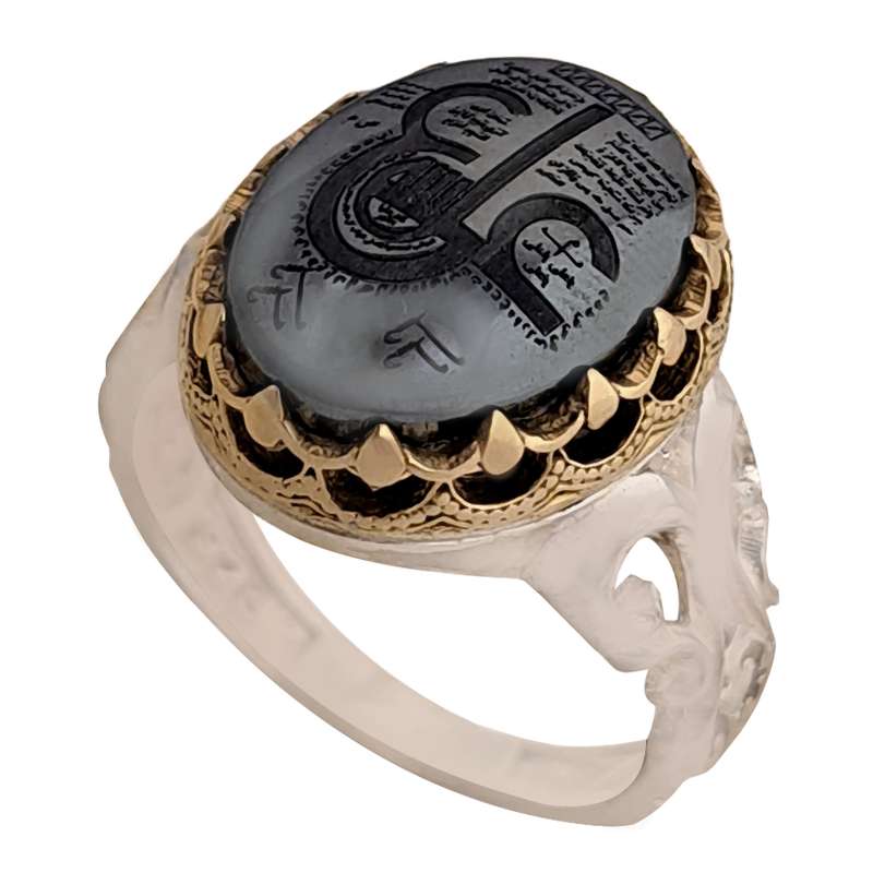 انگشتر نقره مردانه ملک زیور مدل حدید عین علی کد 392