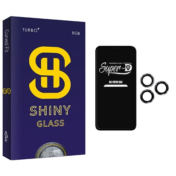 محافظ صفحه نمایش آتوچبو مدل Shiny SuperD مناسب برای گوشی موبایل اپل iPhone 11 Pro Max  به همراه محافظ لنز گوشی
