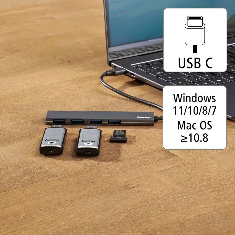 هاب چهار پورت USB-C هاما مدل 200101