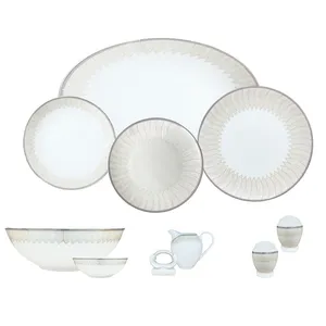 سرویس غذاخوری 32 پارچه 6 نفره شرکت صنایع چینی تقدیس مدل نفیسه طلا کلاسیک